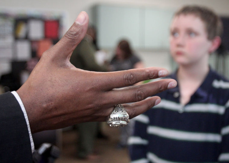 Cedric James Visits West Ward Elementary School